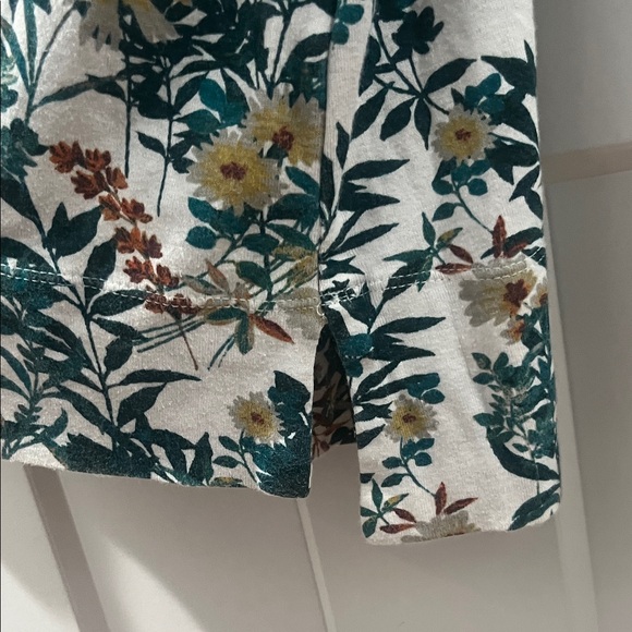 J. Jill Multicolor Fall Floral Long Sleeve Blouse Perfect Pima Cotton Medium - Picture 5 of 11